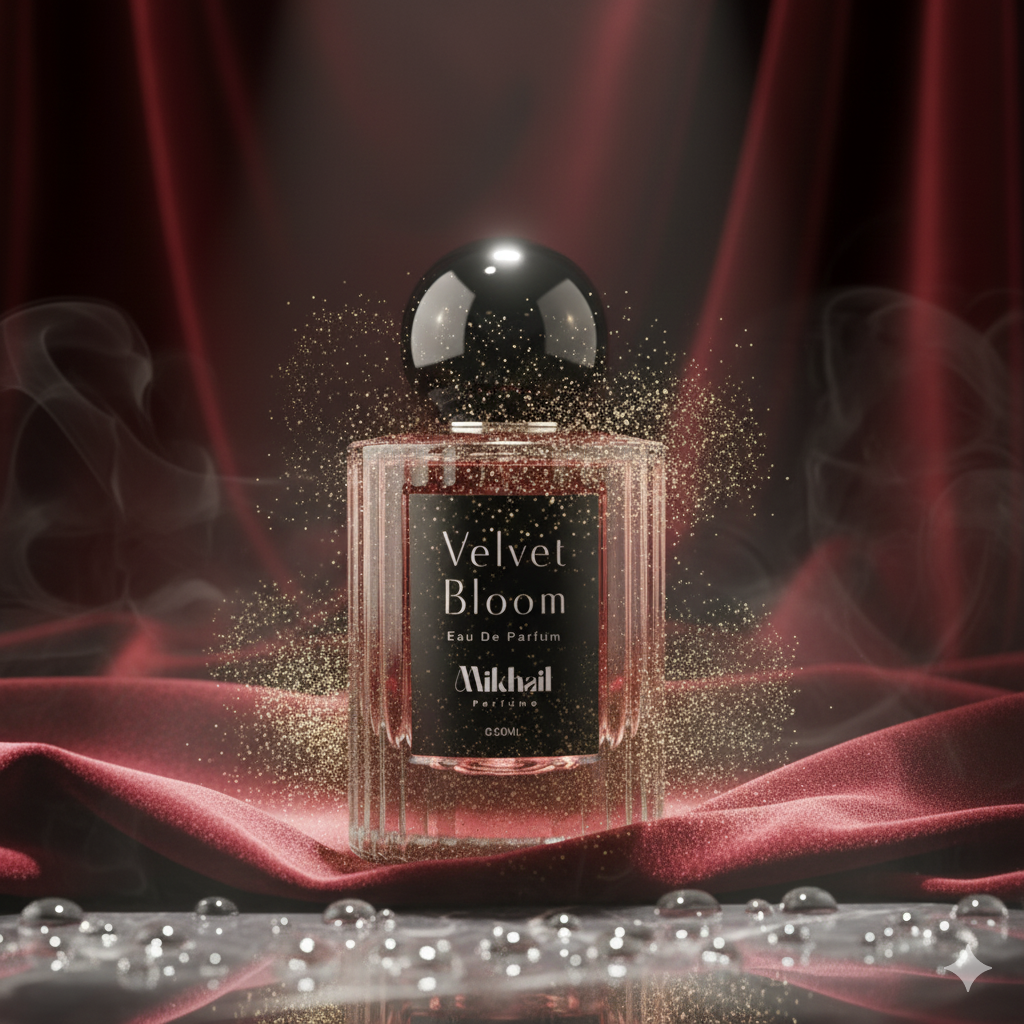 Velvet Bloom by Mikhail 50ml – Sophisticated Floral Perfume for Women – Long-Lasting Eau De Parfum with Litchi, Rhubarb, Turkish Rose & Vanilla – Elegant, Romantic & Luxurious Scent for Day & Evening