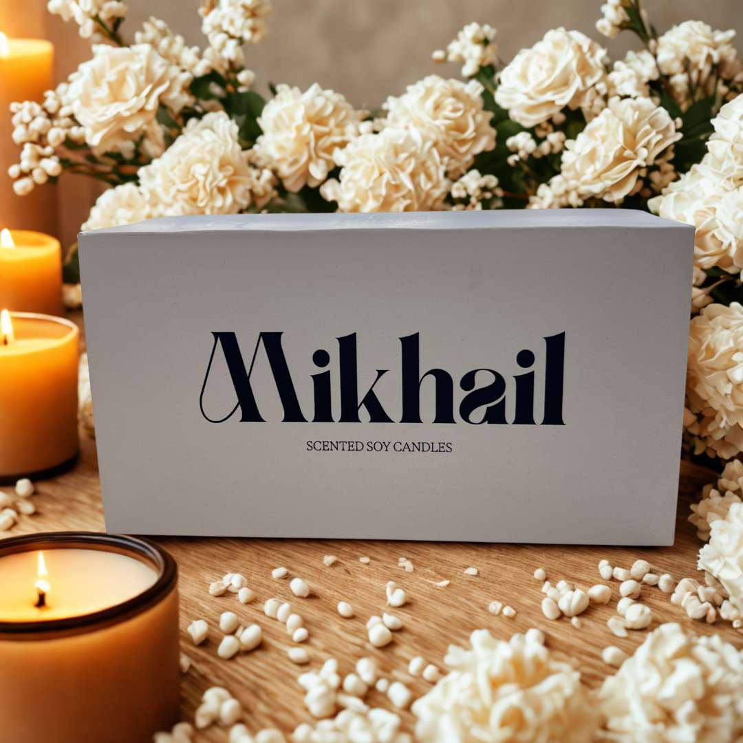 Twilight & Coffee Bliss natural soy wax candles by Mikhail. Handmade in UAE/Dubai  