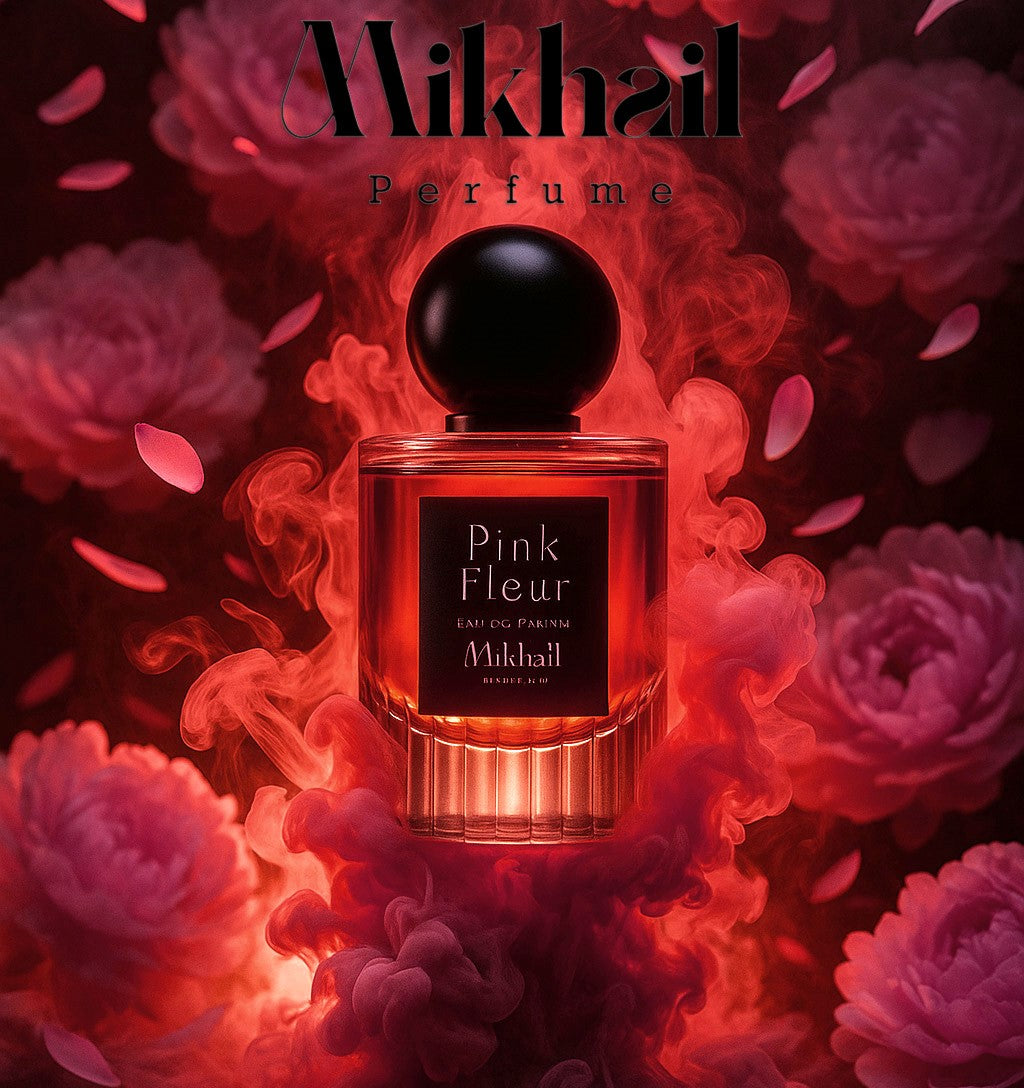 Pink Fleur Intense by Mikhail 50ml | Floral Citrus Perfume for Women | Fresh Amber, Cedar, and Chinese Osmanthus | Green Lilac, Musk, and Peony Heart Notes | Vibrant Tea Leaf