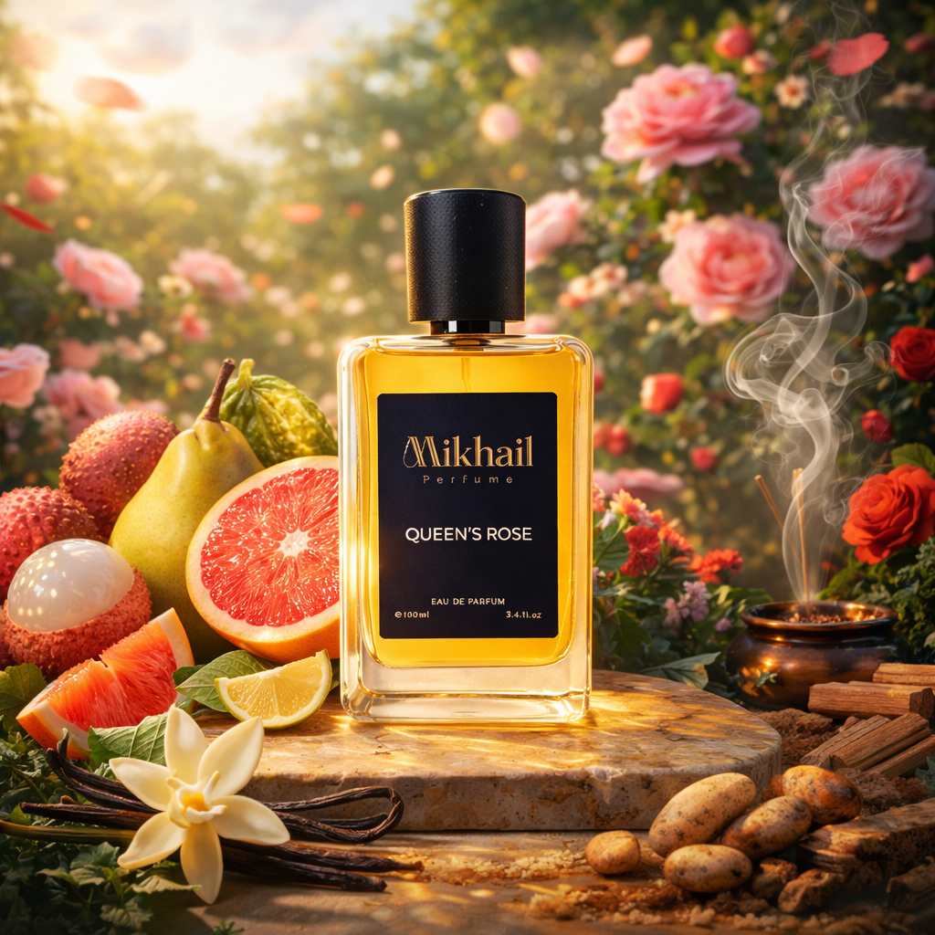 Queen’s Rose by Mikhail | 100 ML EDP – Long Lasting Floral Perfume for Women