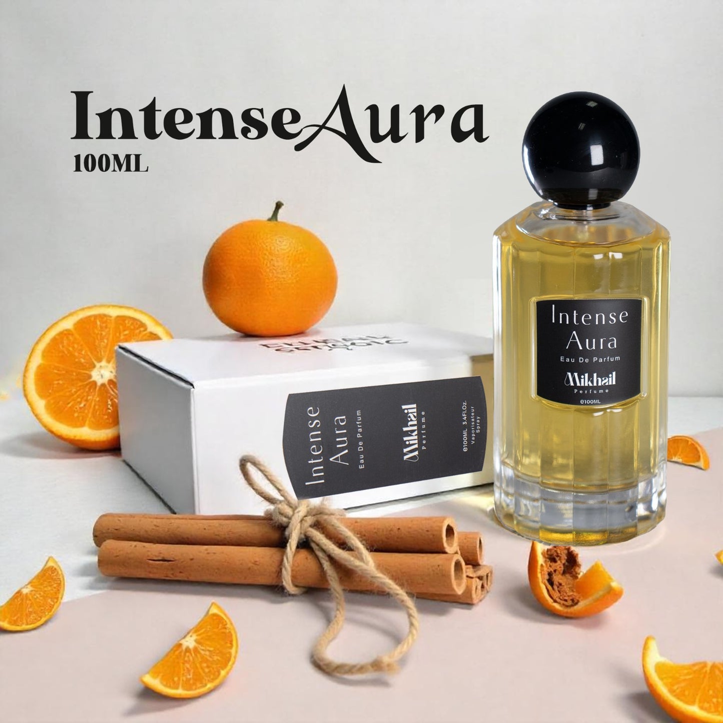 Intense Aura for Men by Mikhail | Bold & Sophisticated Eau de Parfum | Long-Lasting Woody Spicy Fragrance for Men | Masculine & Elegant Scent with Rich Aromatic Notes | Luxury Men's Perfume | 100ml