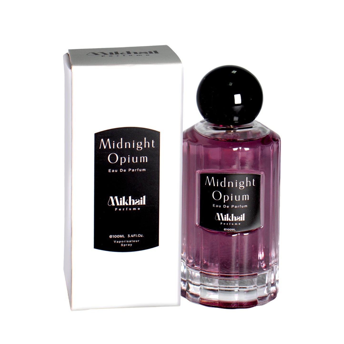 Midnight Opium by Mikhail | Luxurious Cedarwood Vanilla Perfume for Women | Long-Lasting Eau de Parfum | Sweet & Spicy Fragrance with Pear, Pink Pepper, Orange Blossom, Coffee, Jasmine & Vanilla