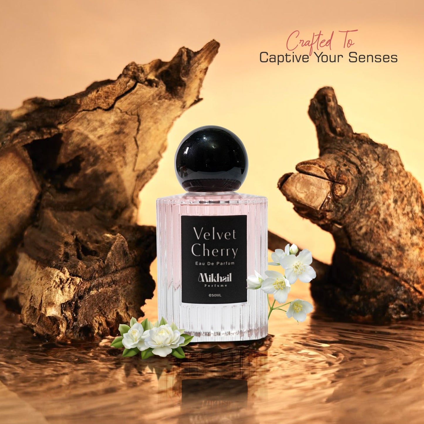 Velvet Cherry By Mikhail | 50 ML|  Eau de Parfum for Women – Long-Lasting Niche Perfume with Black Cherry, Almond, Rose & Tonka Bean – Fruity Floral Warm Fragrance – Luxury Scent