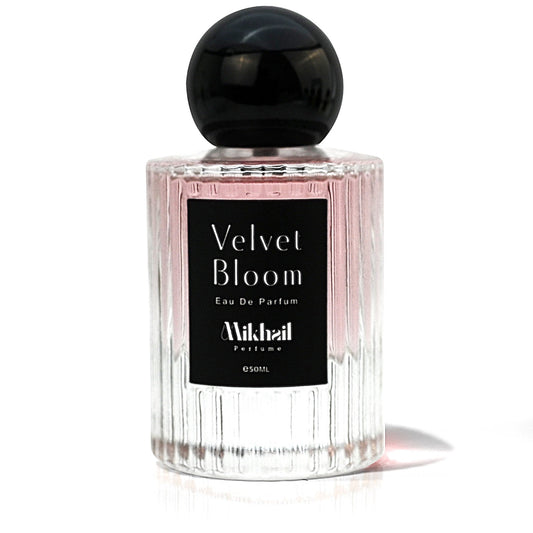 Velvet Bloom by Mikhail 50ml – Sophisticated Floral Perfume for Women – Long-Lasting Eau De Parfum with Litchi, Rhubarb, Turkish Rose & Vanilla – Elegant, Romantic & Luxurious Scent for Day & Evening