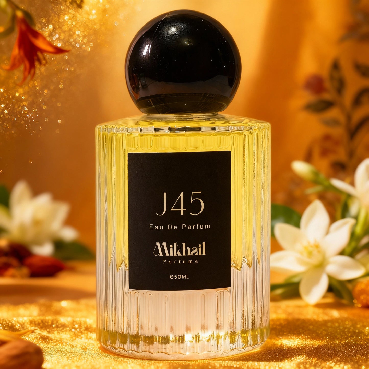 J45 by Mikhail | 50ML| Oriental Unisex Perfume | Luxury Long-Lasting Fragrance | Notes of Saffron, Jasmine, Ambergris & Cedarwood