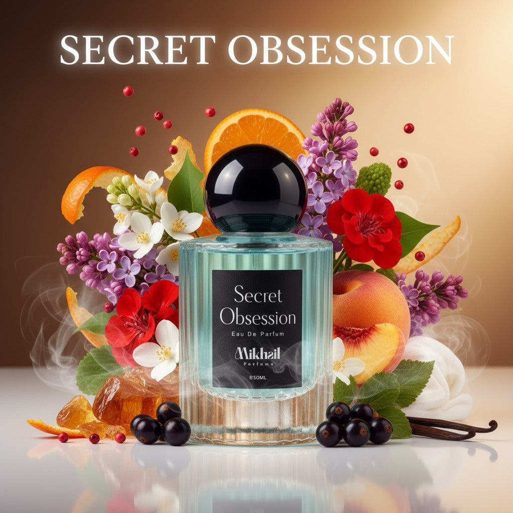 Secret Obsession by Mikhail | 50 ML | Unisex Perfume – Spicy Floral Eau de Parfum for Men & Women – Long-Lasting Fragrance with Amber, Vanilla & Musk – Bold, Sensual Scent for Day & Night