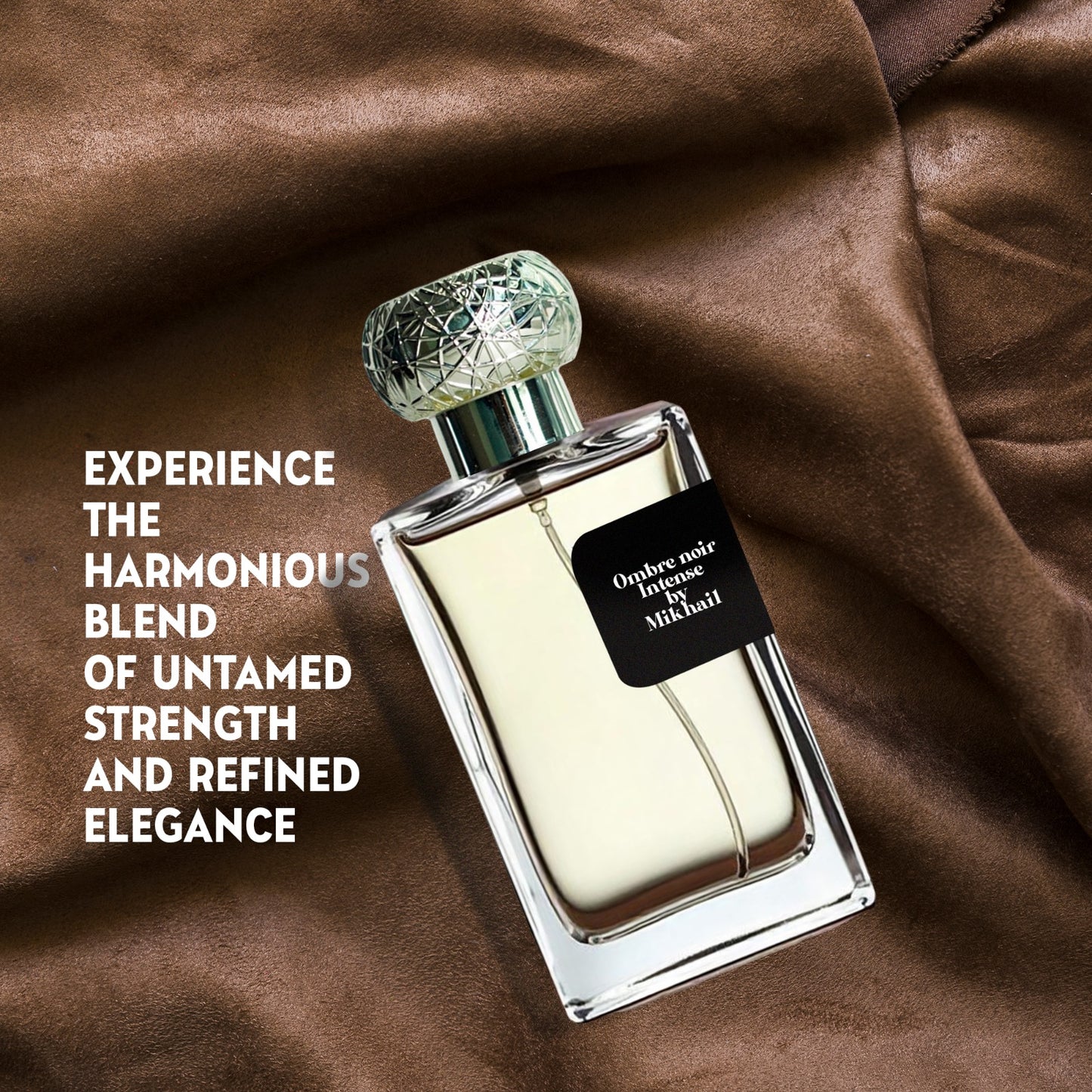 Ombre Noir Intense by Mikhail 100ml | Bold &amp; Sophisticated Masculine Eau de Parfum | Fresh Violet Leaf, Cedar, Jasmine Sambac, and Orris | Rich Leather, Woody Notes, and Tobacco