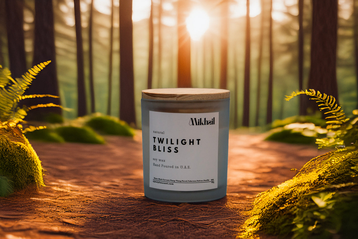 Twilight Bliss Natural Soy Wax Scented Candle by Mikhail | 220g